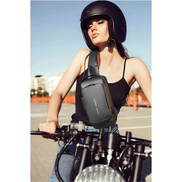 USB Charging Sport Sling Anti-Theft Shoulder Bag