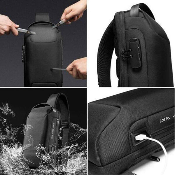 USB Charging Sport Sling Anti-Theft Shoulder Bag