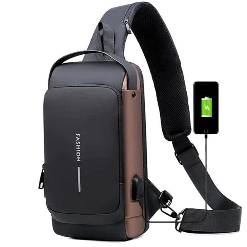 USB Charging Sport Sling Anti-Theft Shoulder Bag