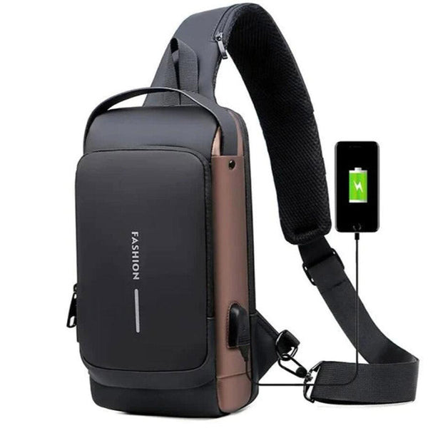 USB Charging Sport Sling Anti-Theft Shoulder Bag