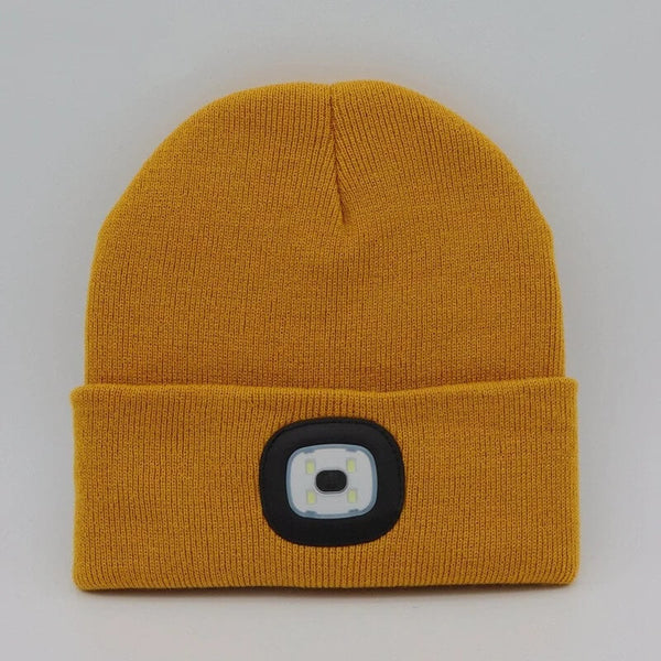 Unisex Winter Warm Knit Hat Head Torch Cap