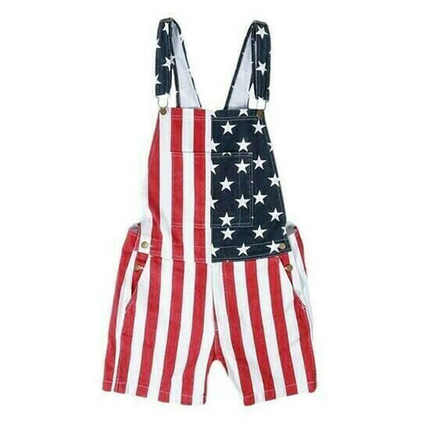 American Flag Unisex Overalls Shorts