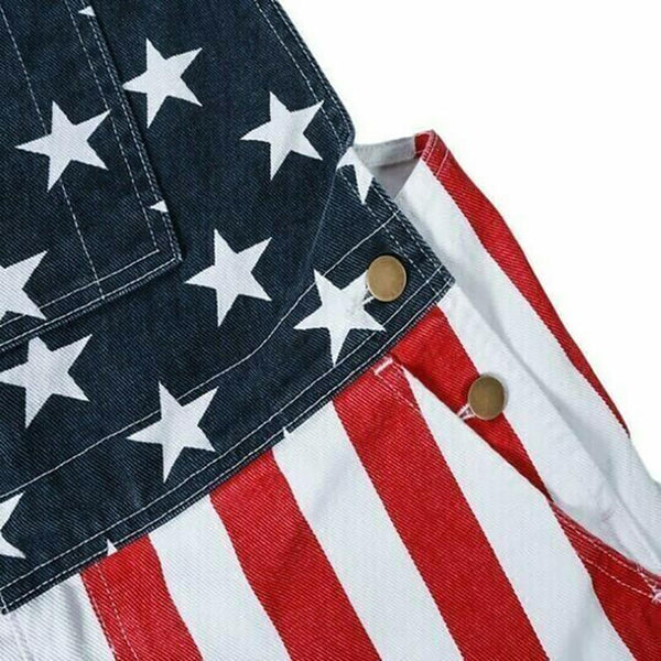 American Flag Unisex Overalls Shorts