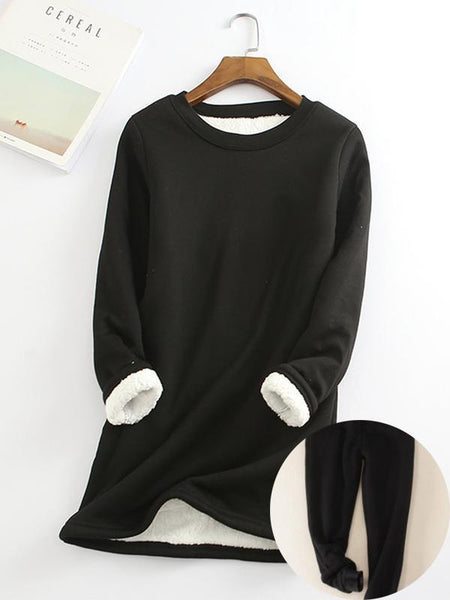 New Casual Cotton Round Neck Solid Sweatshirt & Pants Set (SAVE EXTRA $3 & FREE SHIPPING)