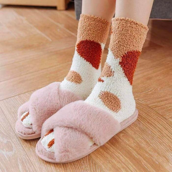 Winter Cat Claws Cute Thick Warm Sleep Floor Socks